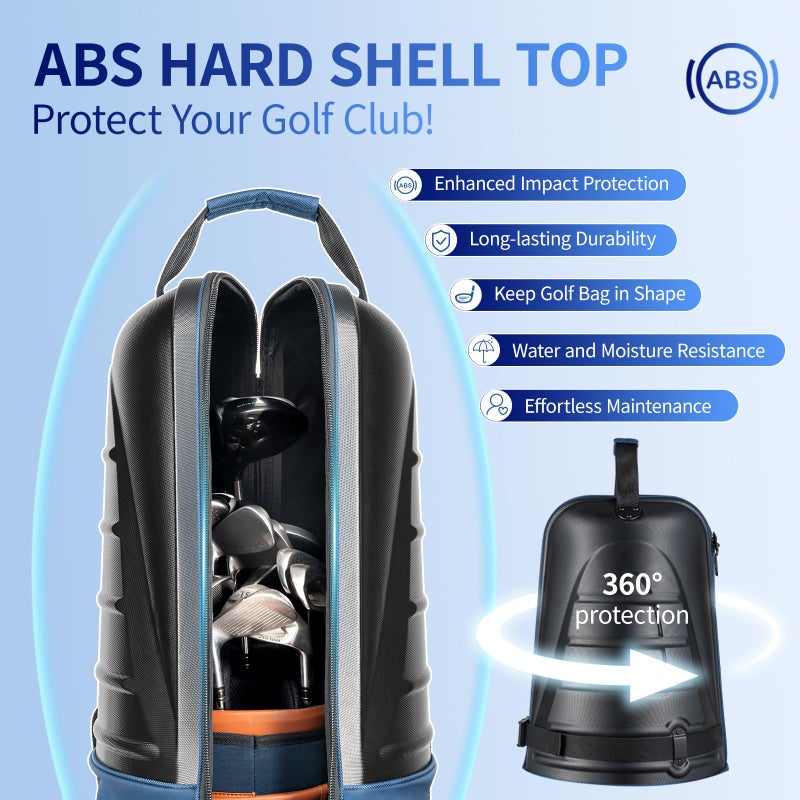 Durbles Golf Travel Bag with ABS Hard Shell Top â€“ Golf Bag with 1680D Waterproof Fabric, 7mm Padding & Wheels â€“ Golfing Accessories Travel Case for Airlines â€“ Fits Most Club Bags & Sports (Blue) - Image 3