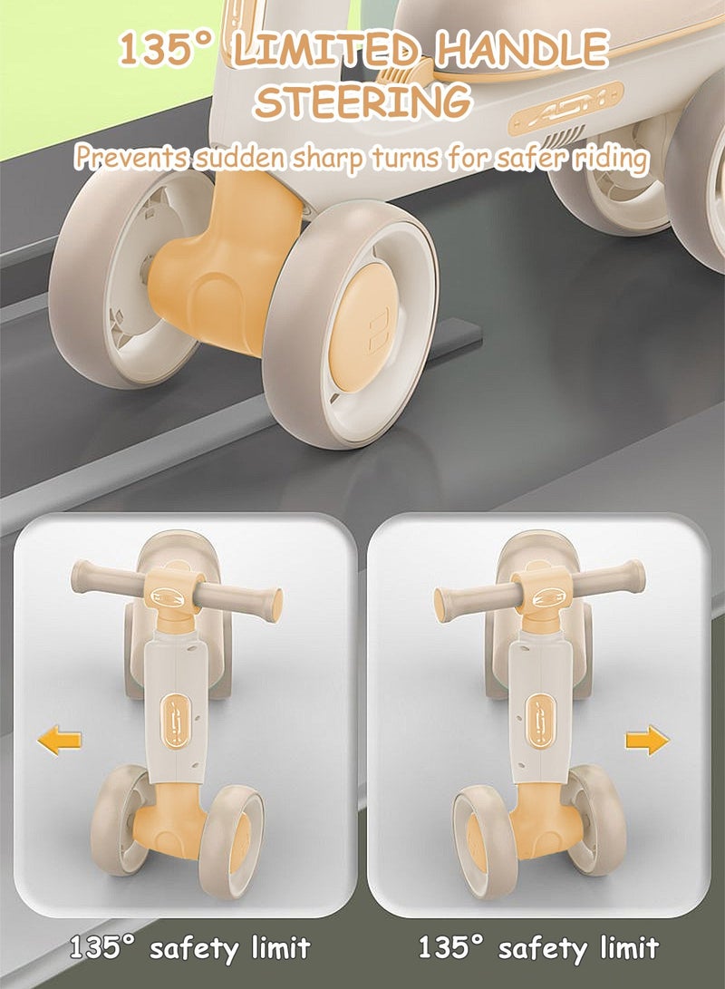 MaBaby دراجة توازن للأطفال، سيارة بأربع عجلات مع موسيقى وضوء، دراجة للأطفال في الداخل والخارج، للأطفال من 1-3 سنوات، - Image 2