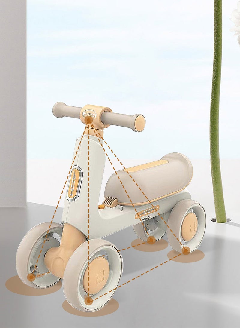 MaBaby دراجة توازن للأطفال، سيارة بأربع عجلات مع موسيقى وضوء، دراجة للأطفال في الداخل والخارج، للأطفال من 1-3 سنوات، - Image 5