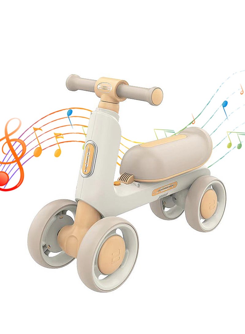 MaBaby دراجة توازن للأطفال، سيارة بأربع عجلات مع موسيقى وضوء، دراجة للأطفال في الداخل والخارج، للأطفال من 1-3 سنوات، - Image 1
