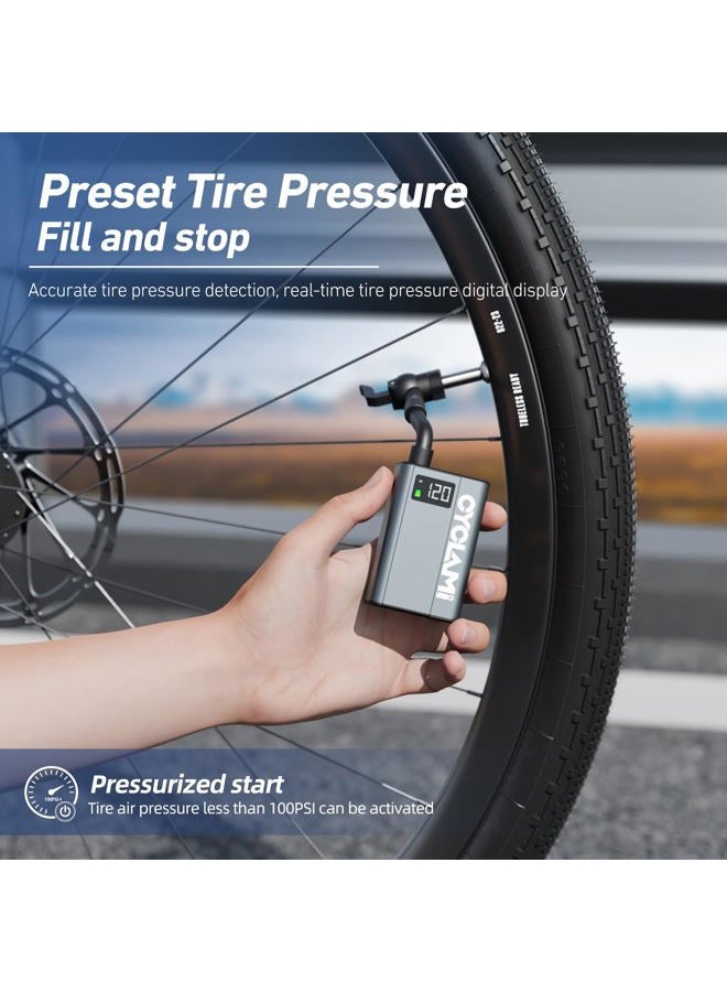 Cyclami Tiny Bike Tire Pump with Gauge, CYCLAMI Max 120PSI E1 Electric Bicycle Air Pump - Image 3