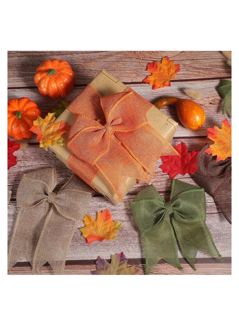 SYOSI 4 لفات من شريط صناعة نسيج الخيش، شريط لف الخيش، شريط مصنوعات من نسيج الجوت الطبيعي لهدايا الزفاف، نسيج الخيش DIY التعبئة ديكور حفلات الزفاف العتيق، شريط ساتان ملون (5 م * 6 سم) - Image 5