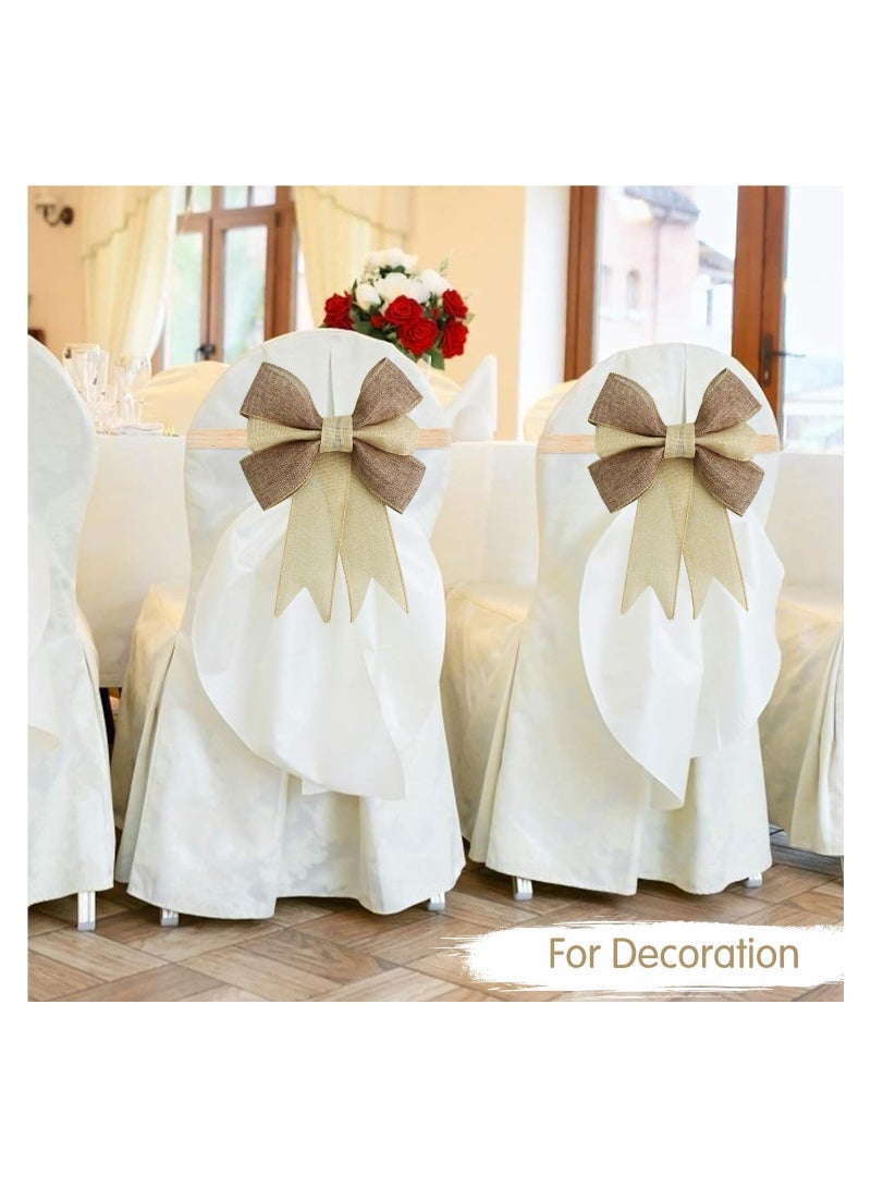 SYOSI 4 لفات من شريط صناعة نسيج الخيش، شريط لف الخيش، شريط مصنوعات من نسيج الجوت الطبيعي لهدايا الزفاف، نسيج الخيش DIY التعبئة ديكور حفلات الزفاف العتيق، شريط ساتان ملون (5 م * 6 سم) - Image 4