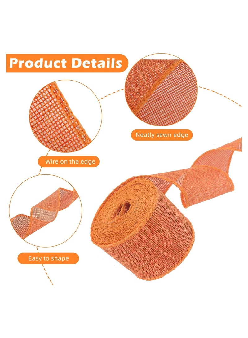 SYOSI 4 لفات من شريط صناعة نسيج الخيش، شريط لف الخيش، شريط مصنوعات من نسيج الجوت الطبيعي لهدايا الزفاف، نسيج الخيش DIY التعبئة ديكور حفلات الزفاف العتيق، شريط ساتان ملون (5 م * 6 سم) - Image 3
