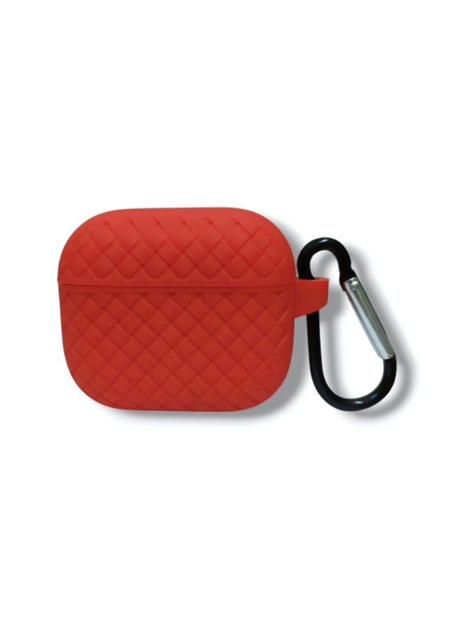 AirPods 3 Silicone Case with Stylish Ribbed Design - Red - Image 1