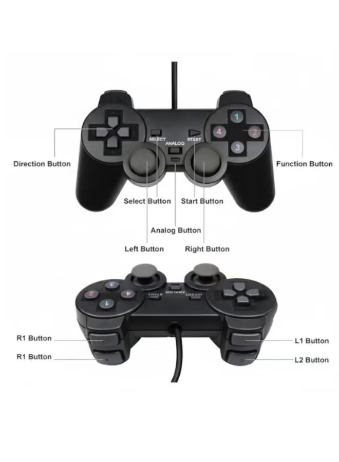 Ucom USB Wired Game Controller Set (2 PCS) – Dual Shock Gamepads for PC & Laptop | Plug & Play - Image 2