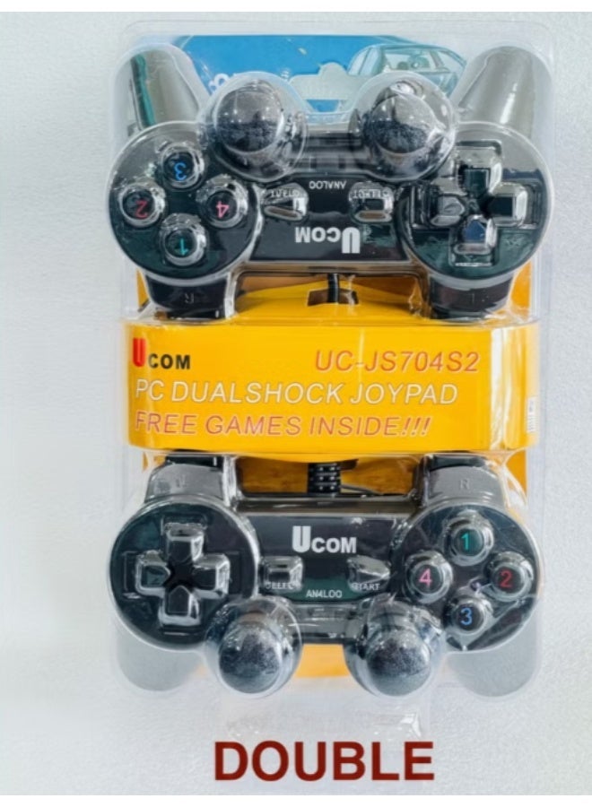 Ucom USB Wired Game Controller Set (2 PCS) – Dual Shock Gamepads for PC & Laptop | Plug & Play - Image 3