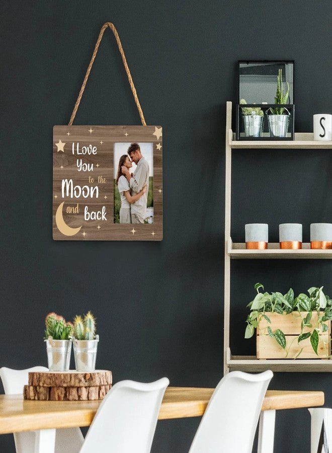 FONDCANYON I Love You To The Moon And Back Picture Photo Frame,Couples Love Picture Frames,Valentine Wedding Gifts For Girlfriend Boyfriend Husband Wife Him Her (4x6 Inch Photo) - Image 3