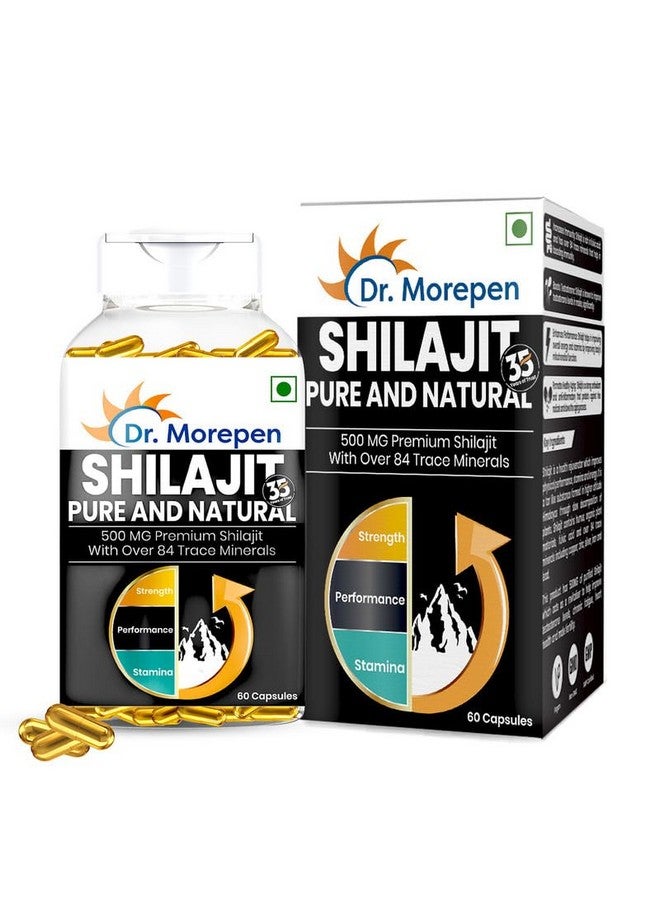 Dr. Morepen كبسولات د. موريبين شيلاجيت | مستخلص شيلاجيت هيمالايا النقي، نباتي، نقي وطبيعي يتكون من أكثر من 84 معدن، عبوة 60 كبسولة من 1 - Image 1