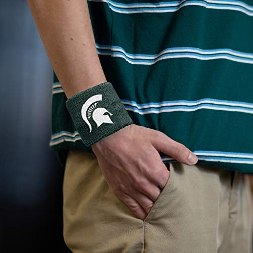 Suddora Michigan State University Wrist Sweatbands - Athletic Cotton Terry Cloth Wrist Bands for School Basketball, Tennis, Football, Baseball (Pair) - Image 5
