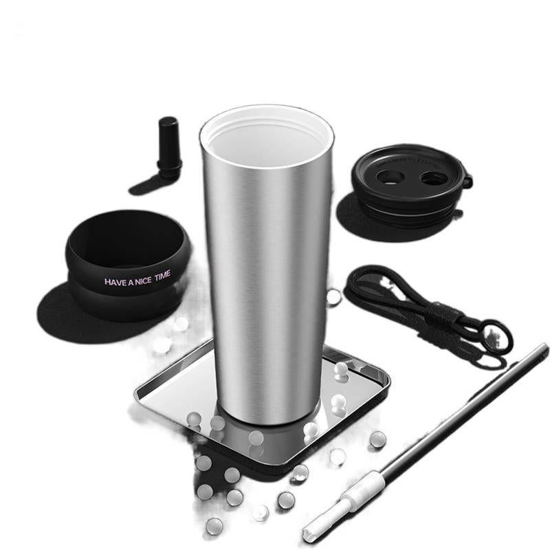 710 ml Stainless Steel Coffee Mug with Easy Carry Handle and Straw Top in with Ceramic Lining - Image 5