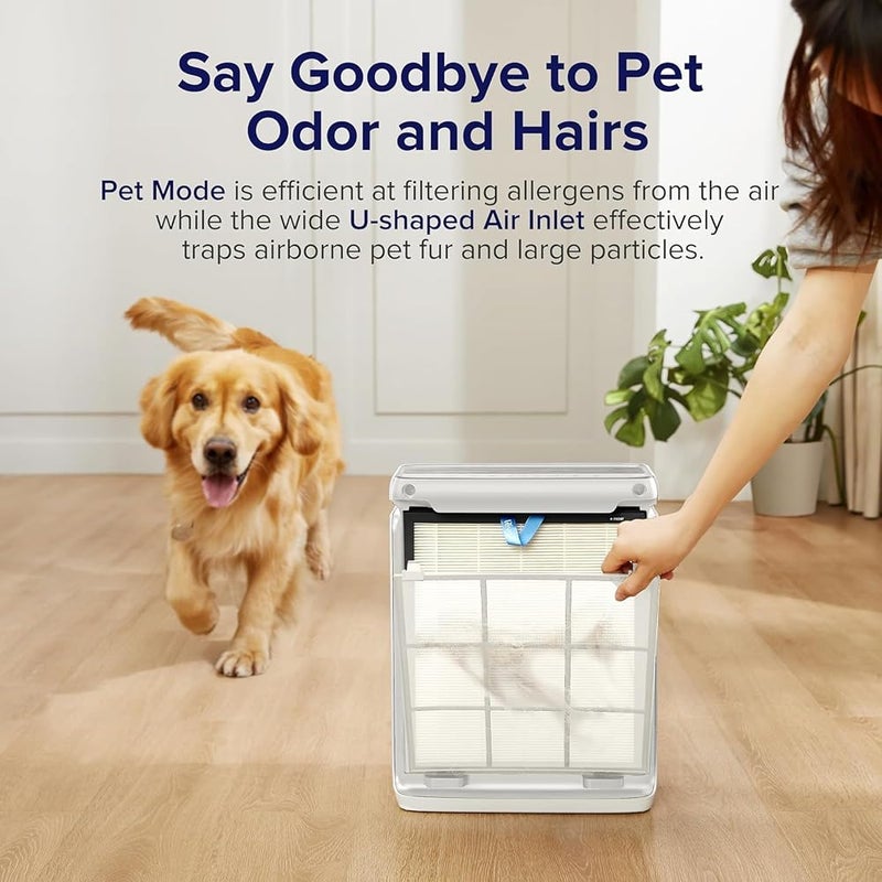 ليفويت منقي هواء LEVOIT HEPA لمن يعانون من الحساسية، وضع الحيوانات، سعة تنقية 243 مترًا مكعبًا في الساعة (CADR)، مناسب للشقق حتى مساحة 52 مترًا مربعًا، مستوى ضوضاء 23 ديسيبل (dB)، مزود بمستشعر ضوء وفلتر أول قابل للغسيل، يزيل 99.97% من الغبار وحبوب - Image 3