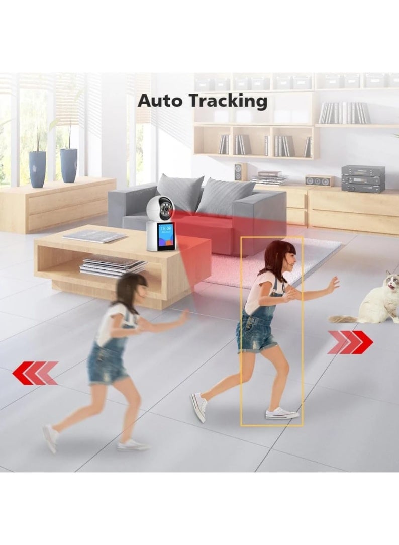 JORTAN 5MP Smart Video Call Camera with 2.8" LCD Display, Free Two-Way Video Calling, Auto Tracking, Motion Detection, Color & IR Night Vision, Mobile Alerts, HD Indoor Security Camera for Baby, Pet & Home Monitoring - Image 5