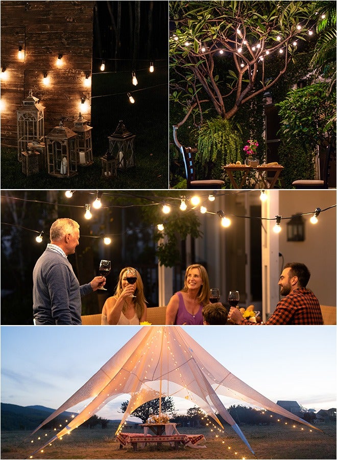 سلسلة مصابيح LED تعمل بالطاقة الشمسية لتزيين العيد، سلسلة مصابيح البابايا الشفافة، إضاءة زخرفية للتخييم في الهواء الطلق، 5 أمتار، 20 مصباحًا - Image 1