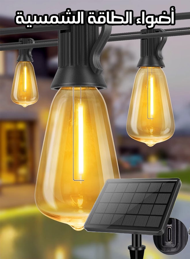 سلسلة مصابيح LED تعمل بالطاقة الشمسية لتزيين العيد، سلسلة مصابيح البابايا الشفافة، إضاءة زخرفية للتخييم في الهواء الطلق، 5 أمتار، 20 مصباحًا - Image 5