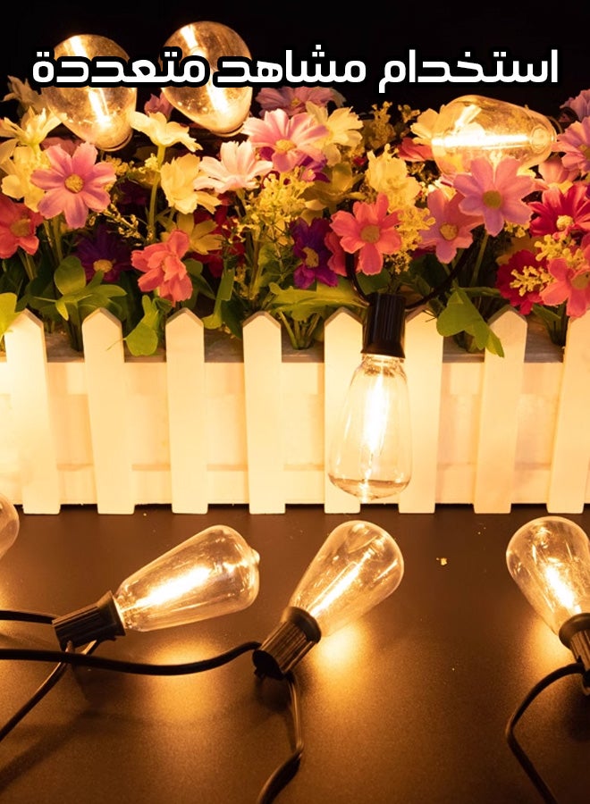 سلسلة مصابيح LED تعمل بالطاقة الشمسية لتزيين العيد، سلسلة مصابيح البابايا الشفافة، إضاءة زخرفية للتخييم في الهواء الطلق، 5 أمتار، 20 مصباحًا - Image 4