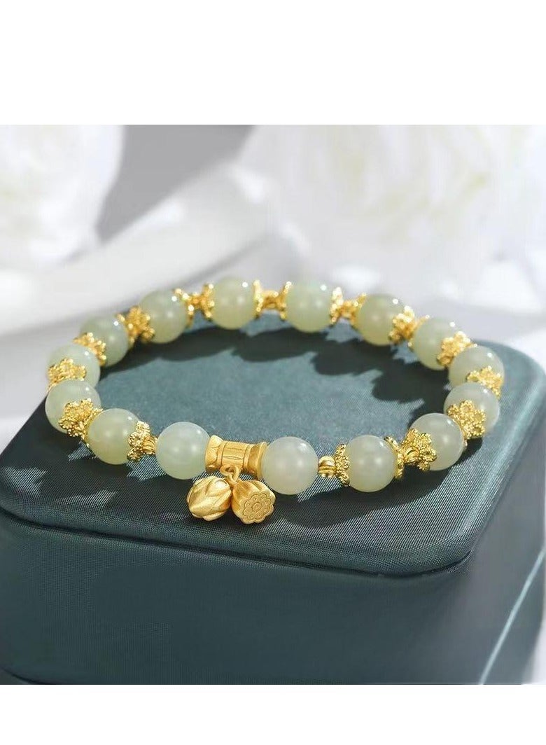 Lotus Flower Bracelet for Women | Elegant & Minimalist Design | Elastic Cord Friendship Bracelet | Perfect Gift for Girlfriends & Best Friends | Ins Style High-End Jewelry  - Image 2