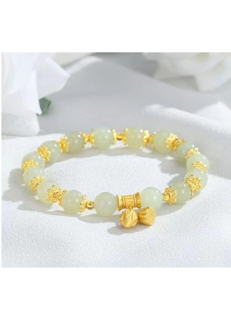 Lotus Flower Bracelet for Women | Elegant & Minimalist Design | Elastic Cord Friendship Bracelet | Perfect Gift for Girlfriends & Best Friends | Ins Style High-End Jewelry  - Image 1