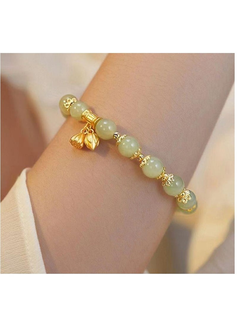 Lotus Flower Bracelet for Women | Elegant & Minimalist Design | Elastic Cord Friendship Bracelet | Perfect Gift for Girlfriends & Best Friends | Ins Style High-End Jewelry  - Image 3