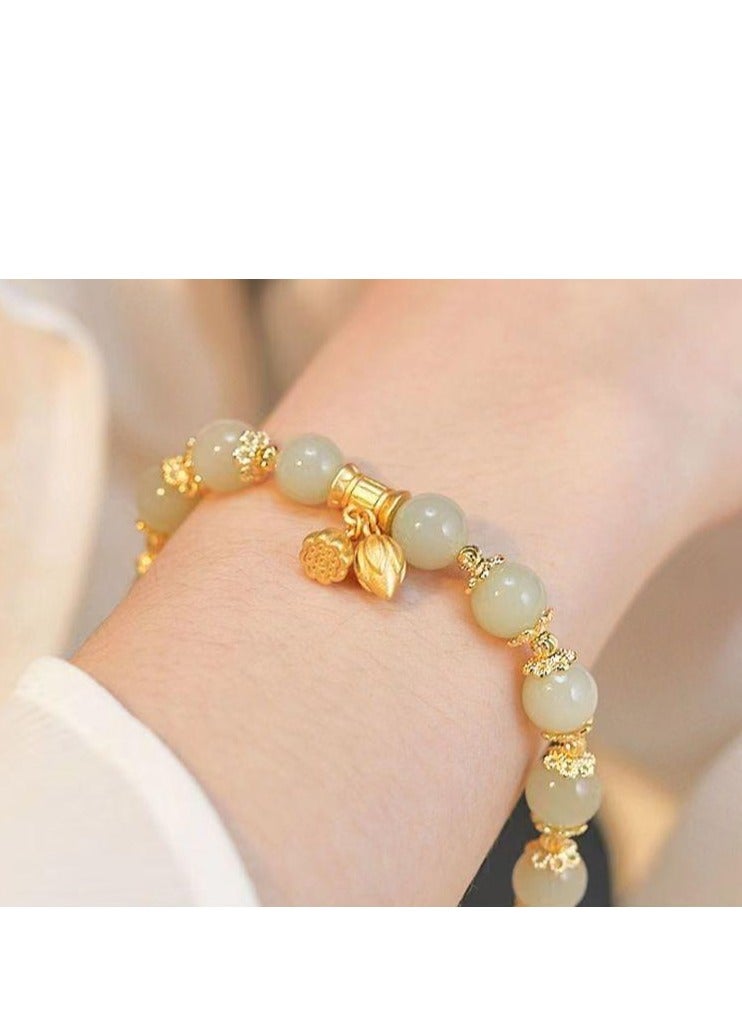 Lotus Flower Bracelet for Women | Elegant & Minimalist Design | Elastic Cord Friendship Bracelet | Perfect Gift for Girlfriends & Best Friends | Ins Style High-End Jewelry  - Image 4