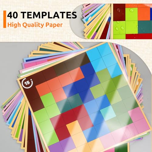 Codonen Wooden Tile Matching Memory Game for Dementia Seniors Elderly Adults 40 DoubleSided Templates Felt Divider Storage Bag Alzheimers Activity Toy RetirementHome Activity Game Kit - Image 5