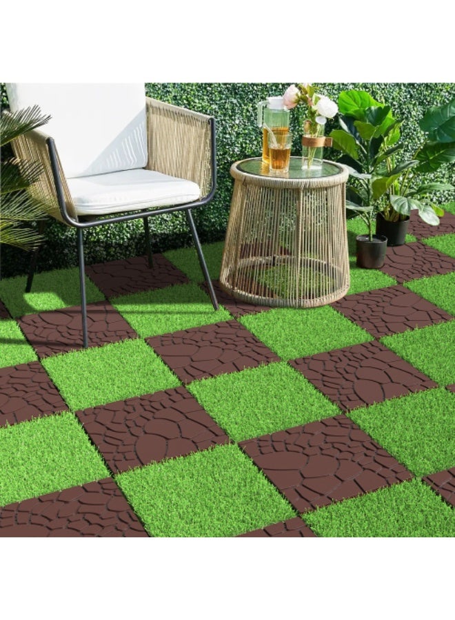 Interlocking Deck Tiles,  Patio Deck Tiles, 44 Pack Deck Tiles Interlocking Outdoor All Weather, 12"x12", 44 Sq. Ft, Highly Durable, Stylish, Non-Slip, Faster-Drying, Brown - Image 3