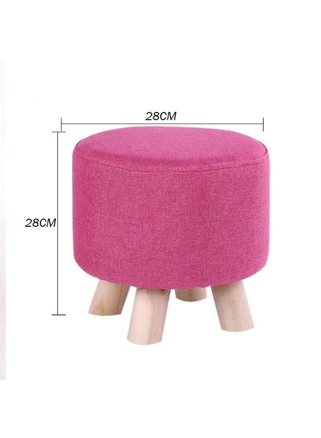 لينجوي مسند قدم عثماني دائري ناعم مع مسند قدم عثماني بأرجل خشبية غير قابلة للانزلاق - Image 4