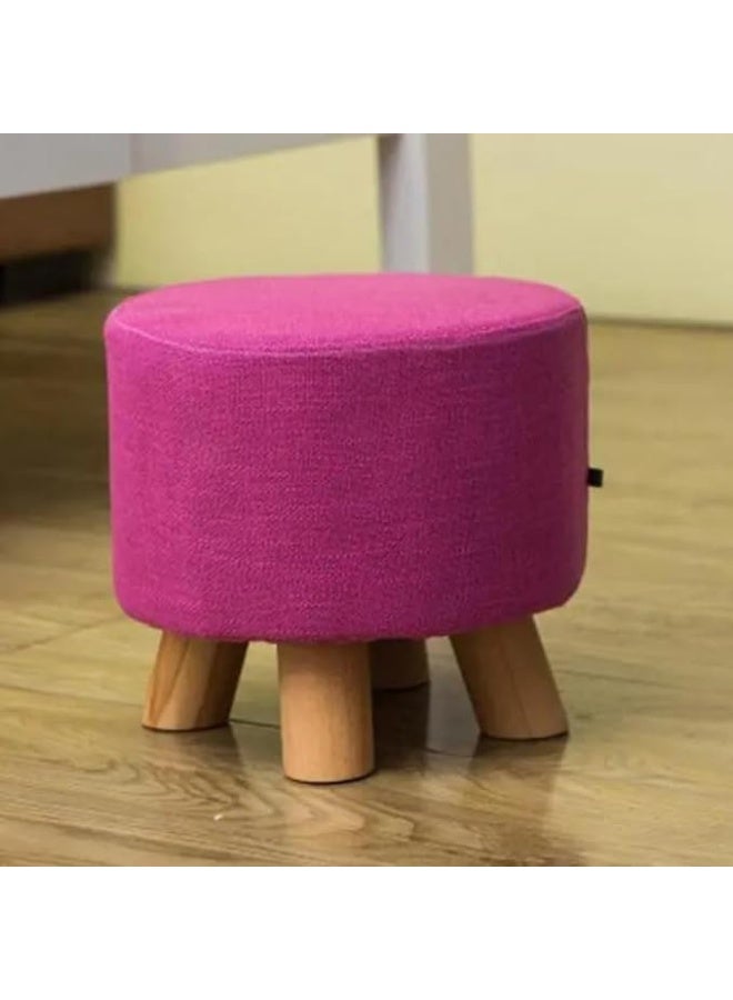 لينجوي مسند قدم عثماني دائري ناعم مع مسند قدم عثماني بأرجل خشبية غير قابلة للانزلاق - Image 1