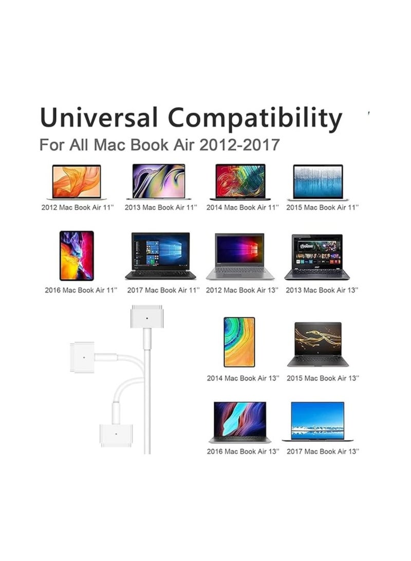Terabyte Mac book Air charger 45W Replacement T-Tip Power Adapter Laptop Charger Compatible with Mac book Air 11 13 inch Mid 2012, 2013, 2014,2015, 2017, Models A1465 - Image 2