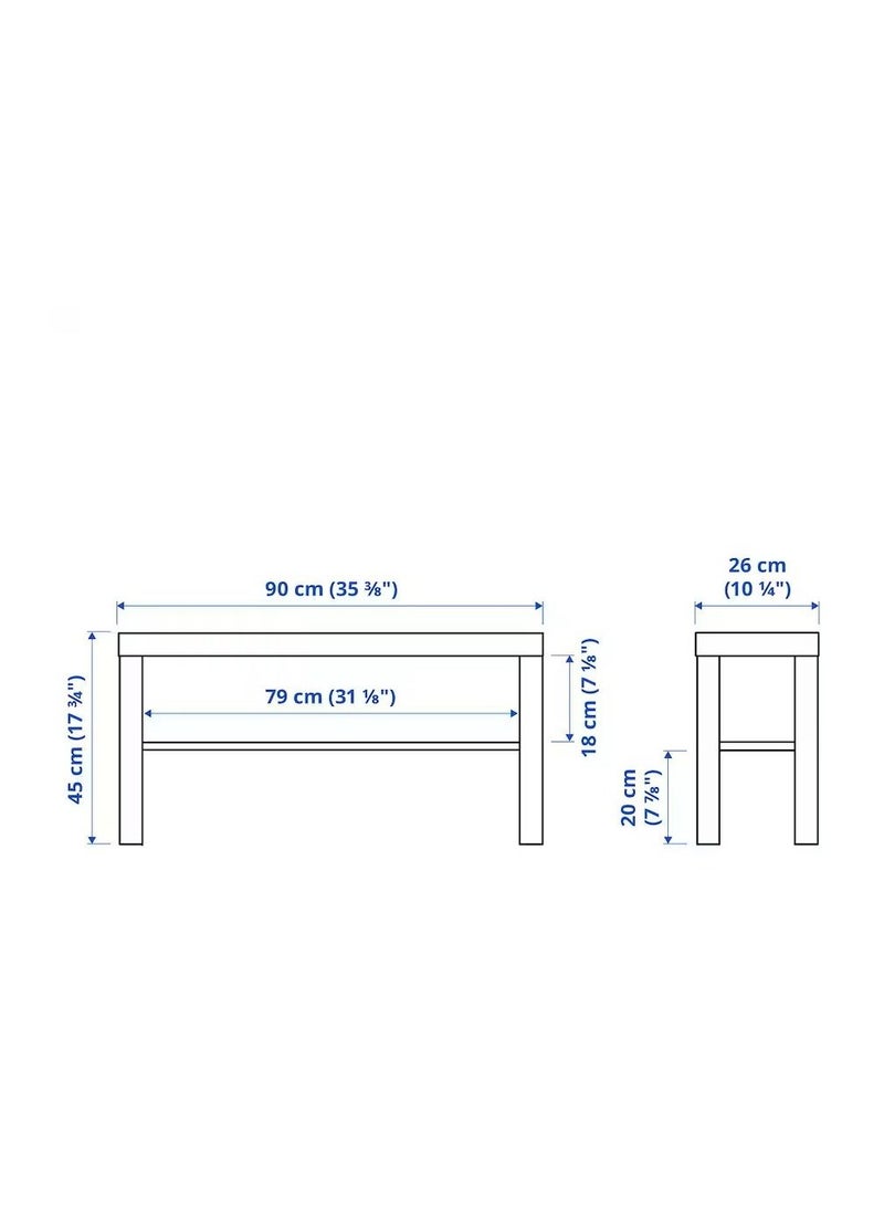 Generic Tv Bench White, For Home And Office, Easy To Match With Other Furnishings, Easy To Assemble 90x26x45 cm  - Image 3