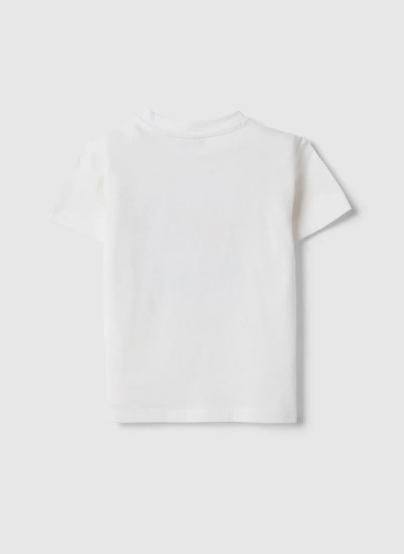 Ovs OVS White Pure Cotton Children'S T-Shirt Regular Fit With Tiger Rider