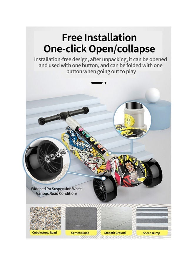 سكوتر قابل للطي بـ3 عجلات مع مقبض قابل للتعديل متعدد الألوان 58x25x73سم - Image 5