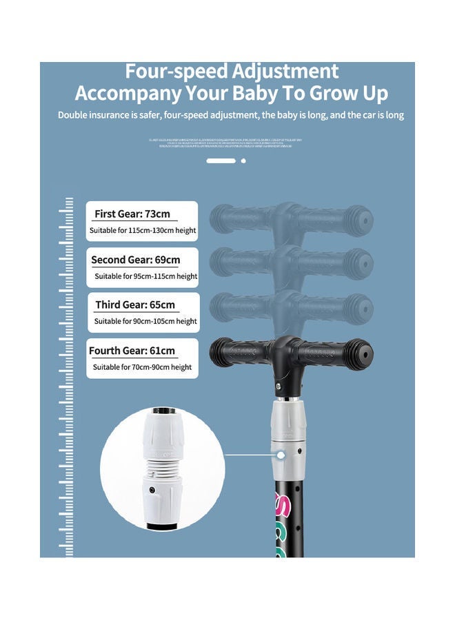 سكوتر قابل للطي بـ3 عجلات مع مقبض قابل للتعديل متعدد الألوان 58x25x73سم - Image 3