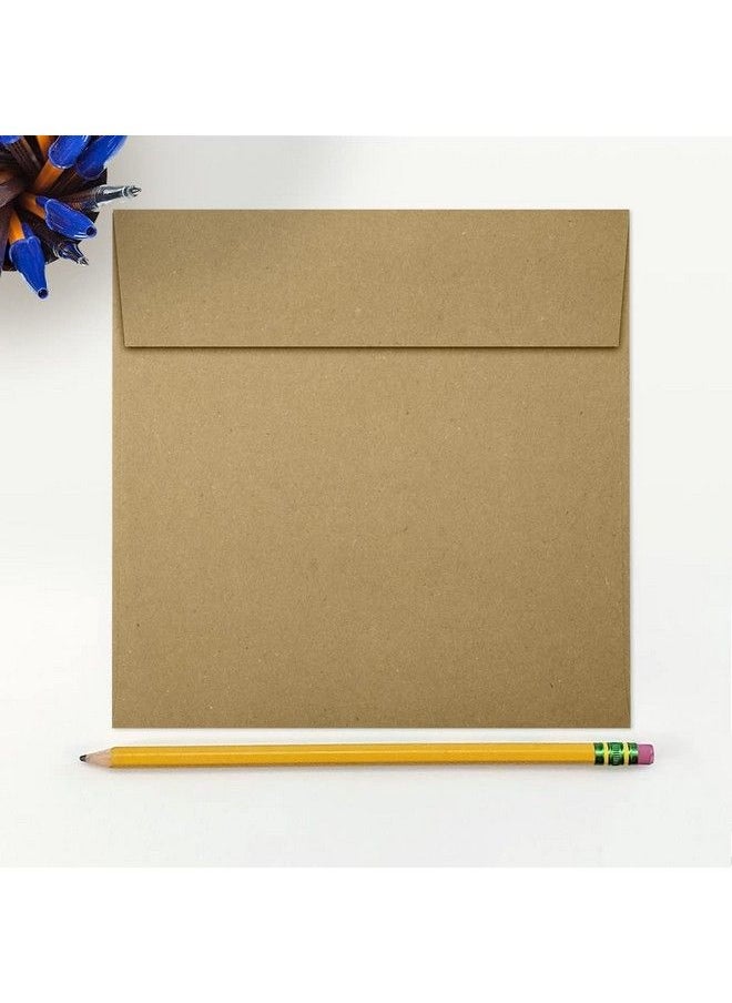 LUXPaper Square Invitation Envelopes ; Peel & Press ; 6 1 2" X 6 1 2" ; Grocery Bag Brown ; 70Lb. Text ; 50 Qty  - Image 5