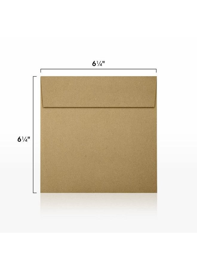 LUXPaper Square Invitation Envelopes ; Peel & Press ; 6 1 2" X 6 1 2" ; Grocery Bag Brown ; 70Lb. Text ; 50 Qty  - Image 4