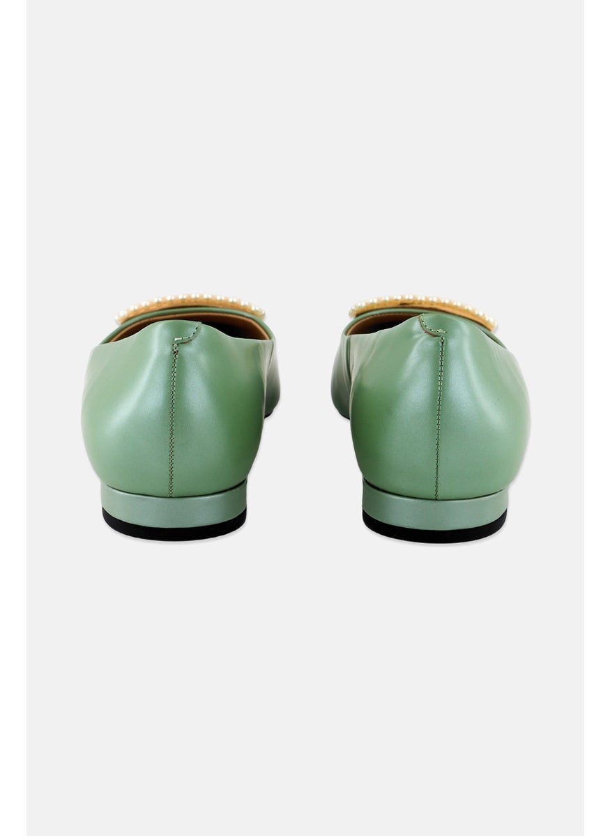 CHARLES & KEITH Women Slip On Pumps, Sage Green  - Image 2