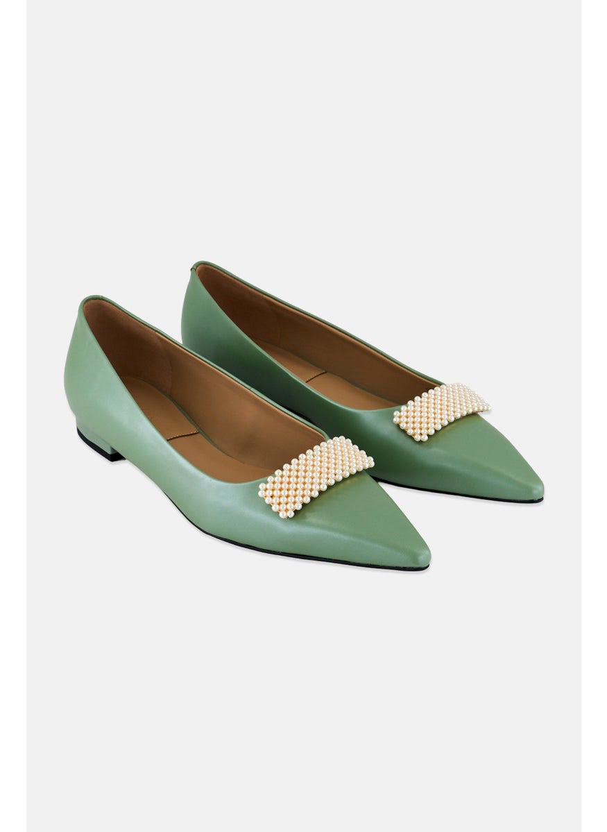 CHARLES & KEITH Women Slip On Pumps, Sage Green  - Image 1