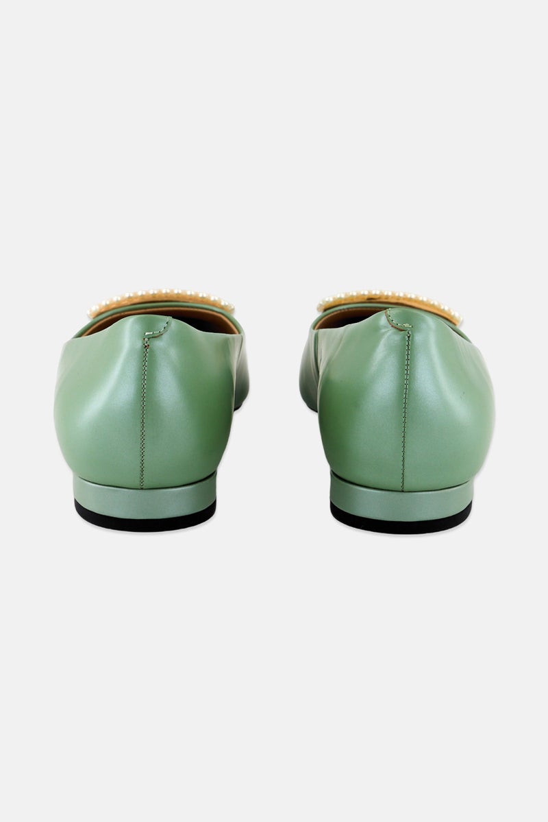 CHARLES & KEITH Women Slip On Pumps, Sage Green  - Image 2
