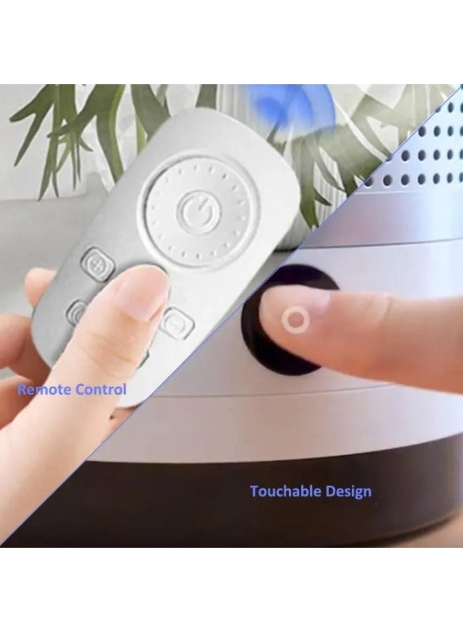 Beauenty 18 Inch Bladeless Fan for Bedroom with Remote Portable Standing Fan for Home Office(Silver White 18 inches) - Image 2