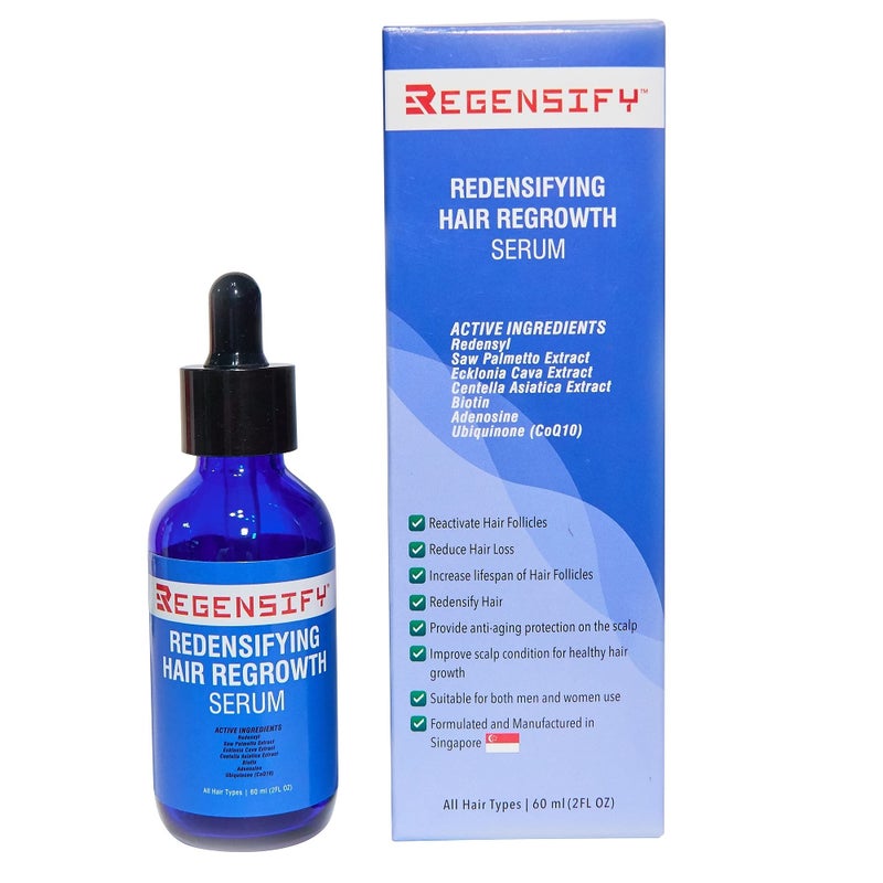 REGENSIFY Redensifying Hair Regrowth Serum 60 ml 2 FL Oz Redensyl with Adenosine Biotin Coenzyme Q10 Centella Asiatica Saw Palmetto and Ecklonia Cava