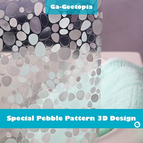 Ga-Geetopia EVA Clear Thin Shower Curtain Liner, Pebble Pattern 72x72 Inch Lightweight Plastic Bathroom Shower Showroom Inner Curtain with Rustproof Metal Grommets and Weighted Magnets(NO Hooks) - Image 2