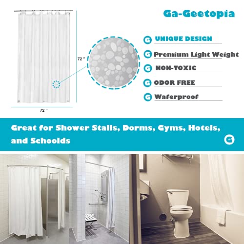 Ga-Geetopia EVA Clear Thin Shower Curtain Liner, Pebble Pattern 72x72 Inch Lightweight Plastic Bathroom Shower Showroom Inner Curtain with Rustproof Metal Grommets and Weighted Magnets(NO Hooks) - Image 3