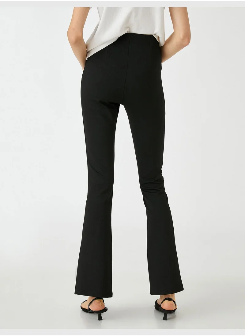KOTON Slit Detail Flare Leggings