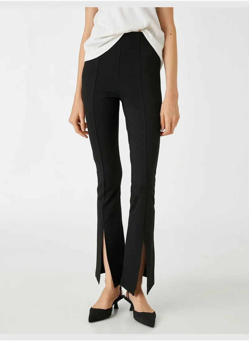 KOTON Slit Detail Flare Leggings