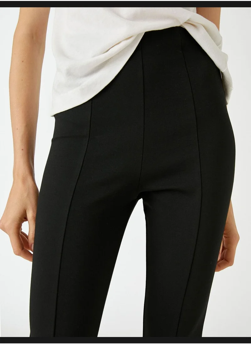 KOTON Slit Detail Flare Leggings