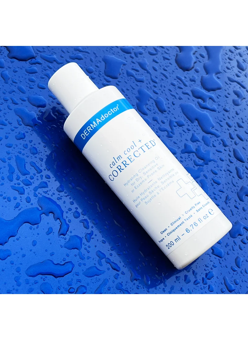 DERMAdoctor Calm Cool & Corrected Gentle Cleansing Oil & Makeup Remover for Dry, Sensitive & Eczema-Prone Skin 200 mL