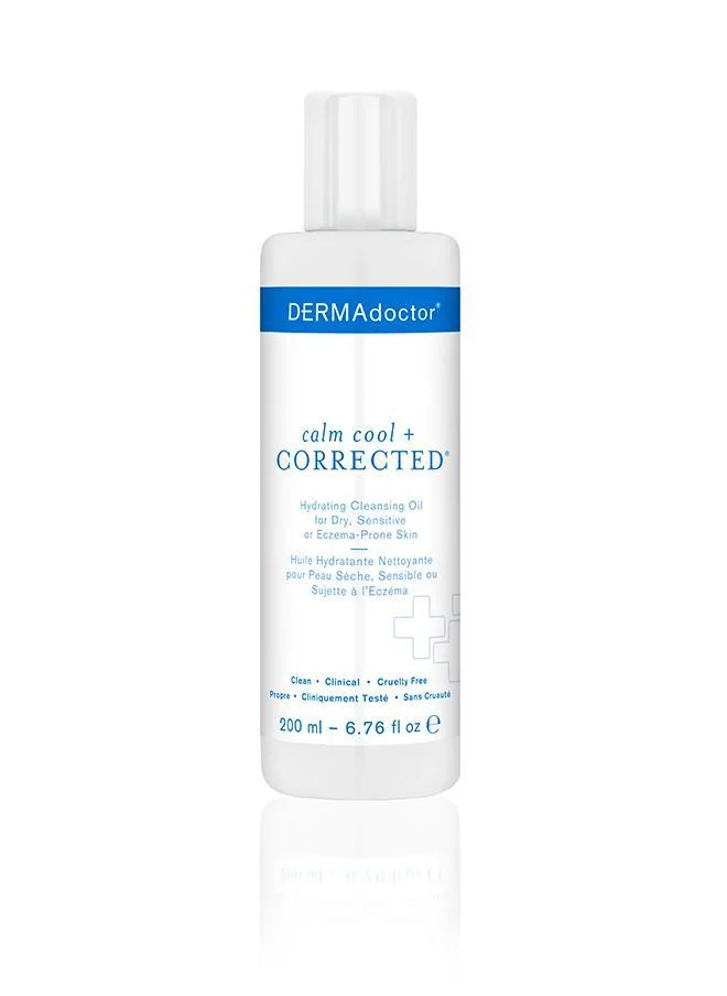 DERMAdoctor Calm Cool & Corrected Gentle Cleansing Oil & Makeup Remover for Dry, Sensitive & Eczema-Prone Skin 200 mL