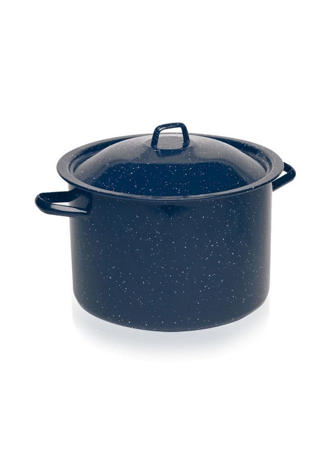 Imusa IMUSA C20666-1063310W 6-Quart Blue Speckled Enamel Stock Pot with Lid  - Image 1