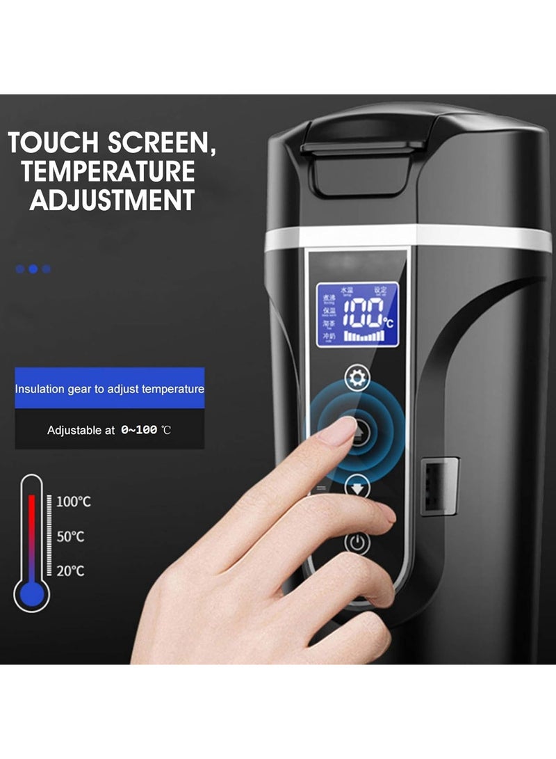 AROAQ Car Electric Kettle 500ml 12‑24V Car Heating Cup Car Heated Mug Stainless Steel LCD Intelligent Temperature Display Travel Electric Coffee Cup for Tea Coffee Milk - Image 3