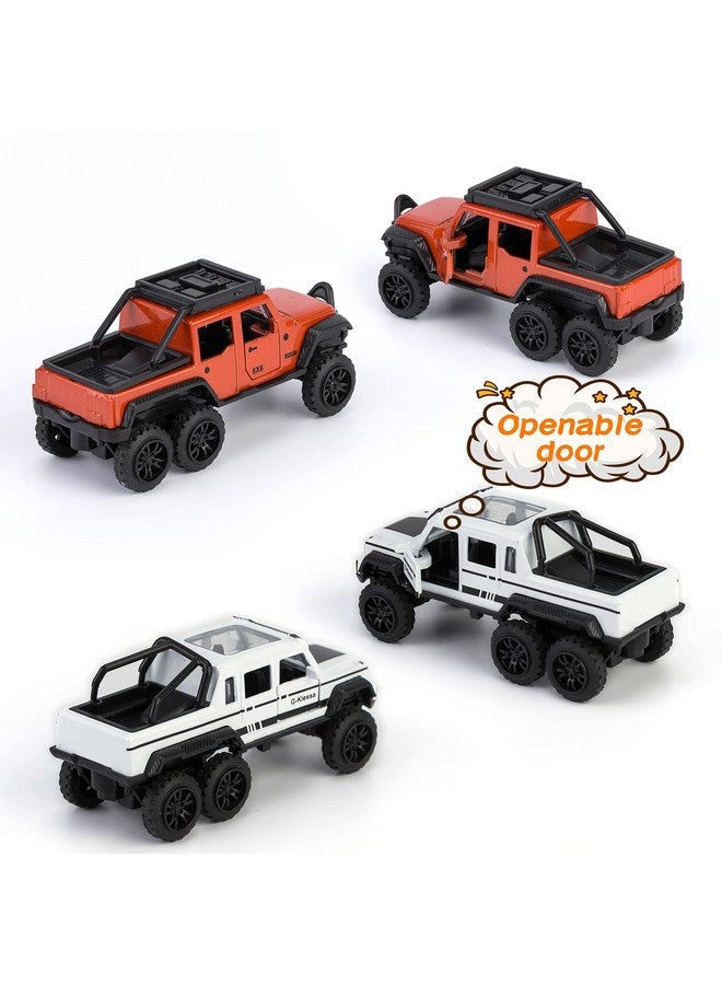KIDAMI Diecast Toy Trucks 4 Pack Pull Back Toy Cars Openable Doors Off-Road Car Toys Birthday Gift for Boys and Toddlers (Original) - Image 3